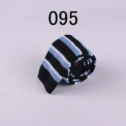 Модные вязаные галстуки черный с синим Полосатый взрослых Knittedties высокое качество трикотажа Для мужчин галстук для вечерние 095