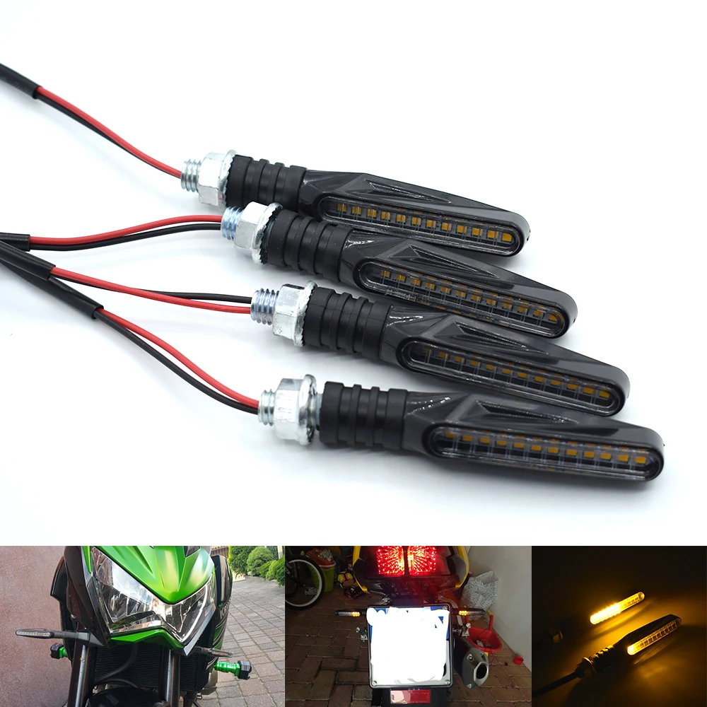 Universal Motorcycle Led Flexible Turn Signal Indicator Amber Light For
