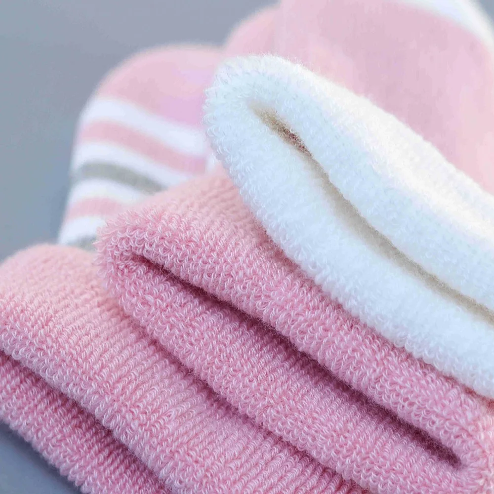KiDaDndy/3 пар/лот, зимние и осенние носки для малышей, полосатые утолщенные теплые носки для новорожденных из хлопка, шерстяные носки, детские От 0 до 3 лет, SO552A