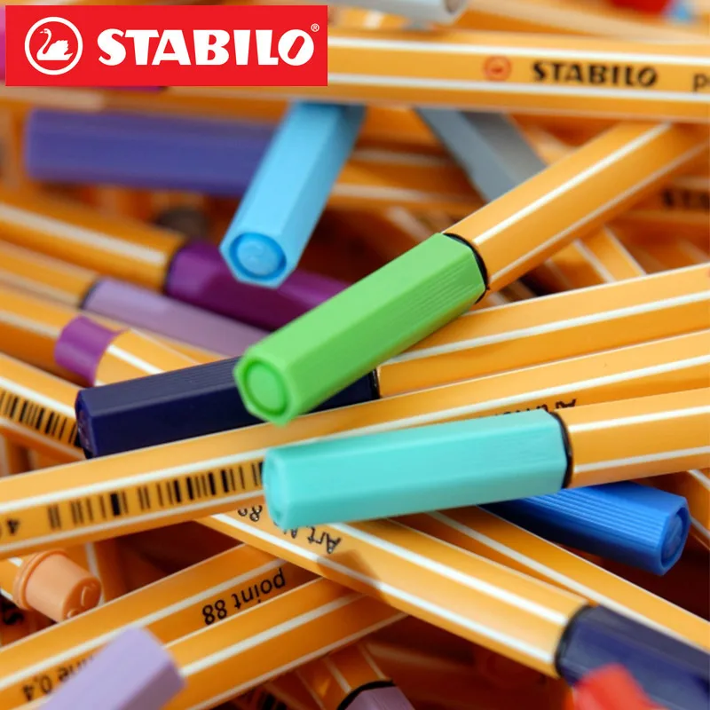 Online 25 stücke STABILO Punkt 88 Fineliner Faser Stift Art Marker 0,4mm Fühlte Spitze Skizzieren Anime Künstler Darstellung Technische Zeichnung stifte