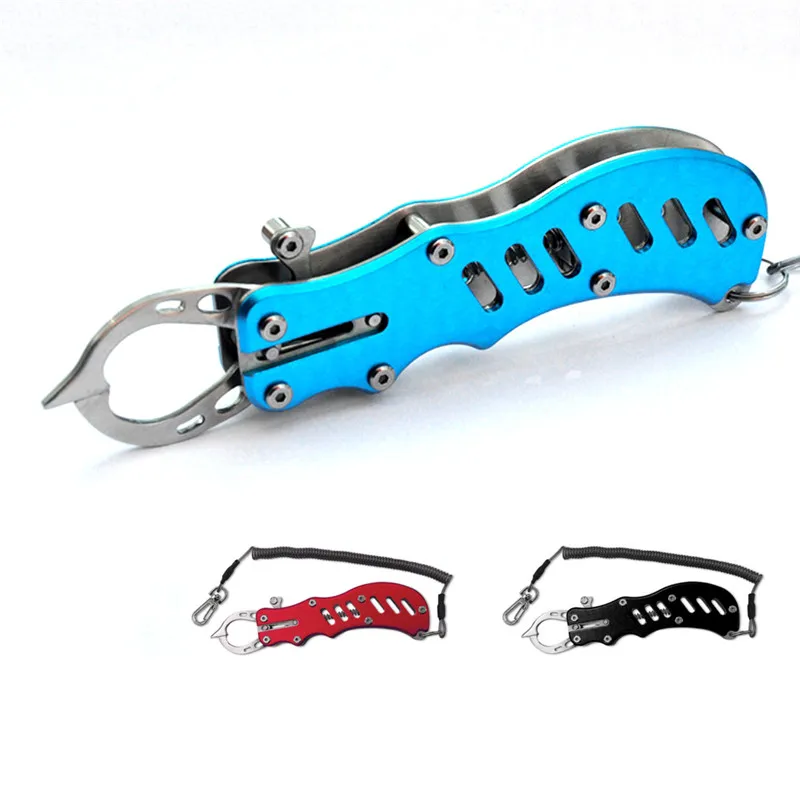 

Anti-rust Fishing Lip Grips Multifunction Fish Controller Gripper Stainless Steel Fishing Pliers Clamp With Lanyard Fishing Tool