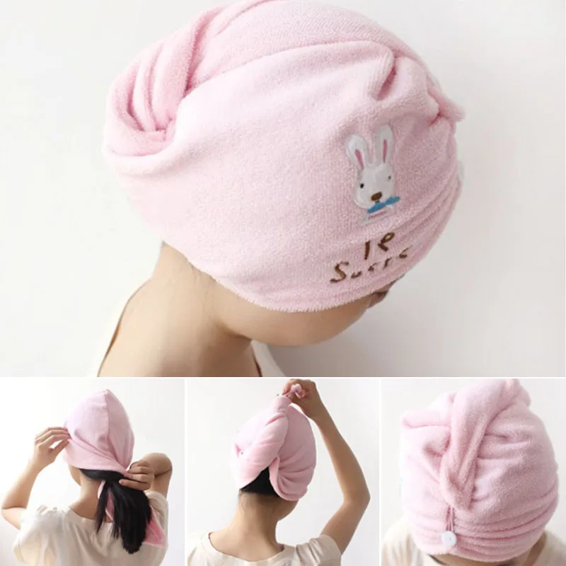 

Hair Towel Microfiber Bathrobe Hat Hair-Drying Cap Quick Dry Bathroom Tools 1PC Super Absorbent Magic Hair Head Wrap