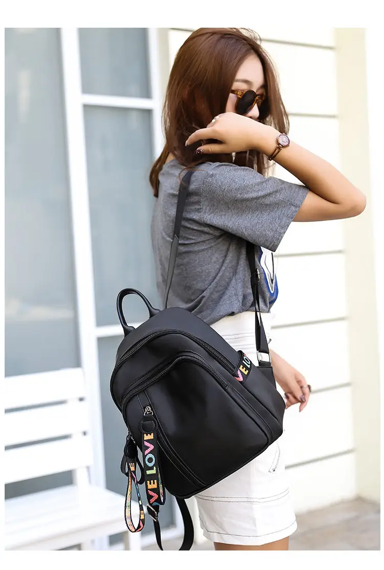 verão pequena mochila feminina moda design preto mochila saco