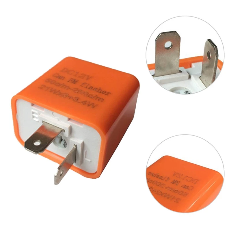 12V 2 Pin Adjustable Frequency LED Flasher Relay Motorcycle Turn Signal