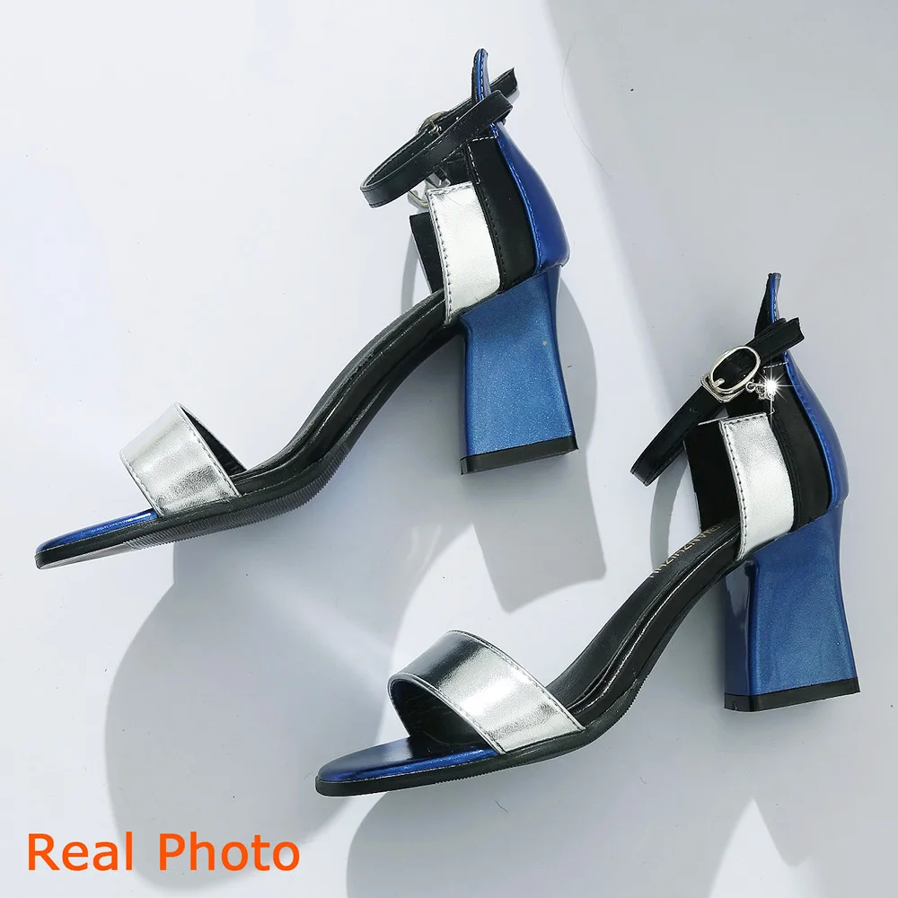 Летние босоножки женские на квадратном каблуке с ремешком лодыжке женская обувь