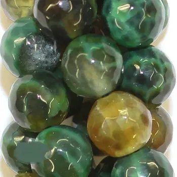

Faceted Crackle Agate Beads - Round 8 mm Gemstone Beads - Full Strand 15", 47 beads