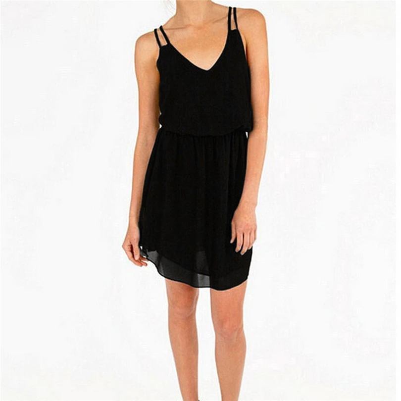 

MIARHB Summer Dress Women Sexy Chiffon Sleeveless Mini Dress 2019 Summer Dresses and Sling Sundresses vestidos de verano A20