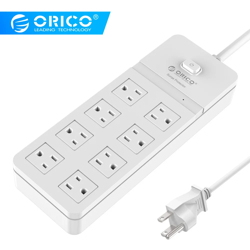 

ORICO SPT-S8 High Quility Surge Protection Power Socket power strip IC White Color for Ipad Iphone (SPT-S8-WH)