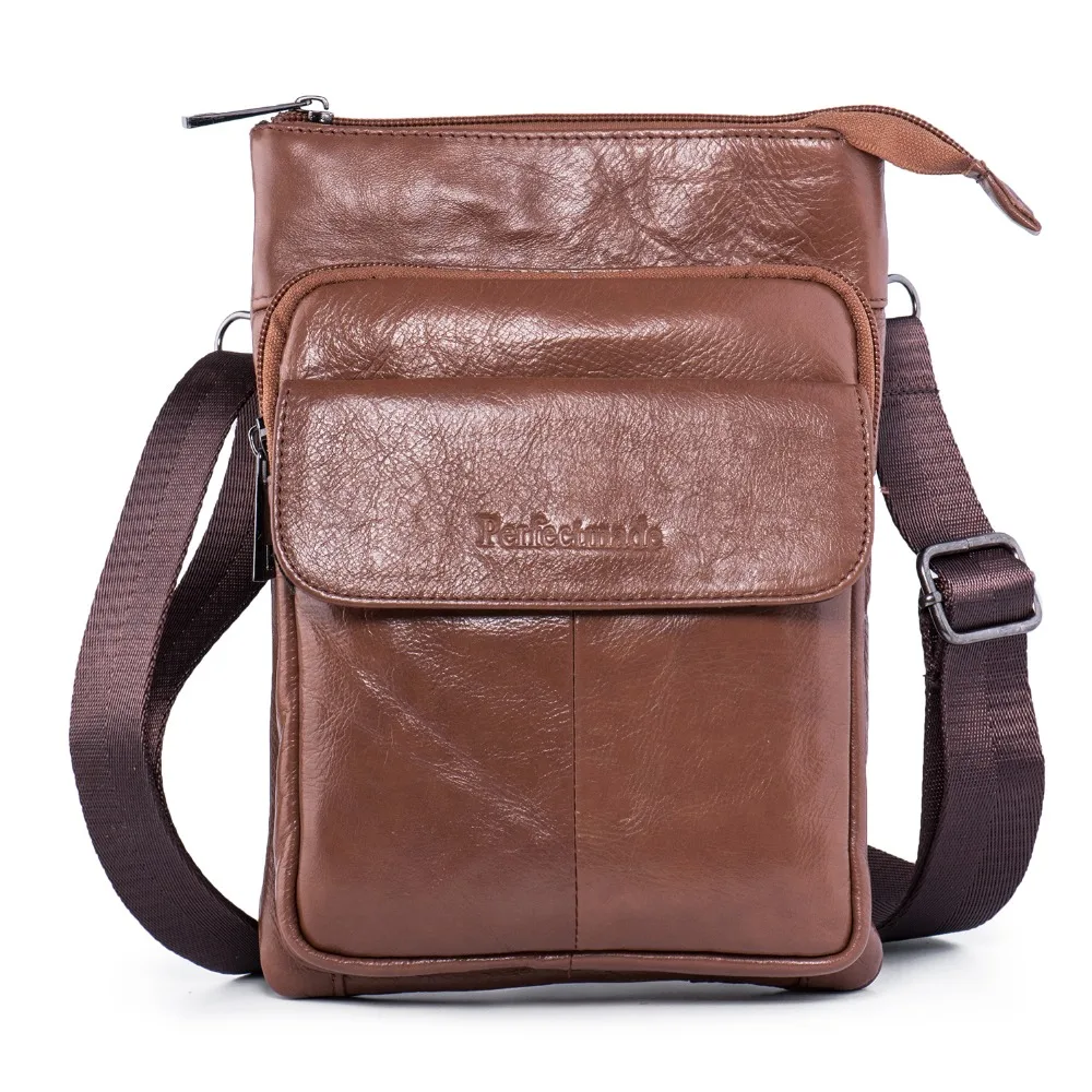 Leather Cross body Messenger Mens Bag, Shoulder Purse Travel Bag Everyday Satchel Bag in