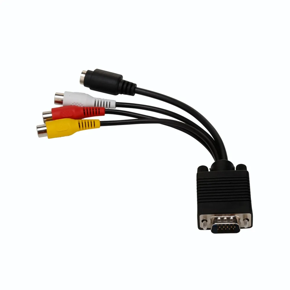 Композитный адаптер VGA Male S Video 3 RCA Jack Female AV TV Out переходник видео кабель для