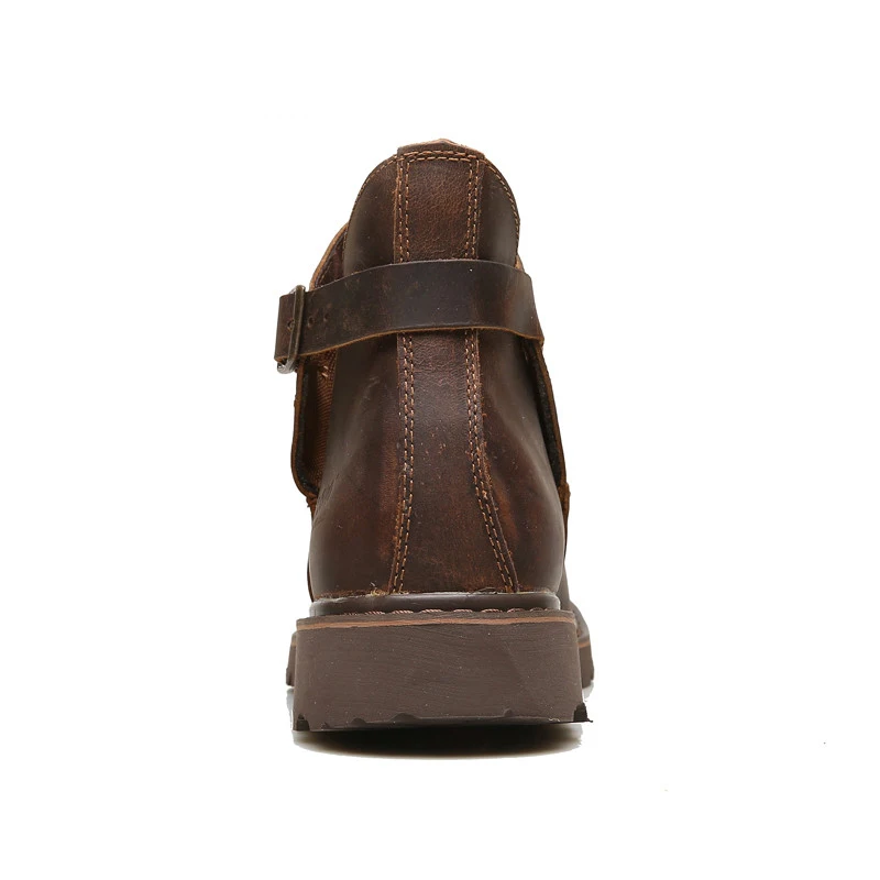 Madeira deep Brown Moda Livre Martin Genuíno Motociclista Macho Ar Brown Tornozelo Botas Couro Casuais Inverno Ao sand De Segurança Nova Sapatos Chelsea Homens 7vqRw71d