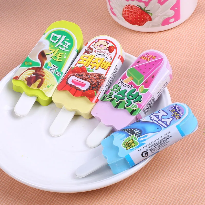 

1 Pcs Creative Cute Lovely Cartoon High Quality Kawaii Eraser Ice Cream Eraser Student Prize Korea Stationery School Supplies