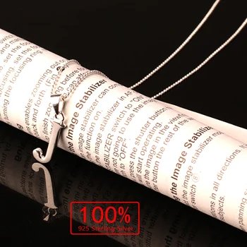 

KASANIER 5pcs 100% 925 Pure Silver necklaces J alphabet Simple Pendant necklaces Round bead chains for Women 925 Silver Necklace