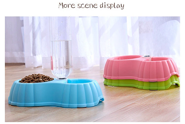 Cute Pumpkin Shape Pet Feeder Plastic Dual Port Automatic Water Drinking Pet Bowl Food Feeder For Cats Dogs Puppy Without Bottle (10)