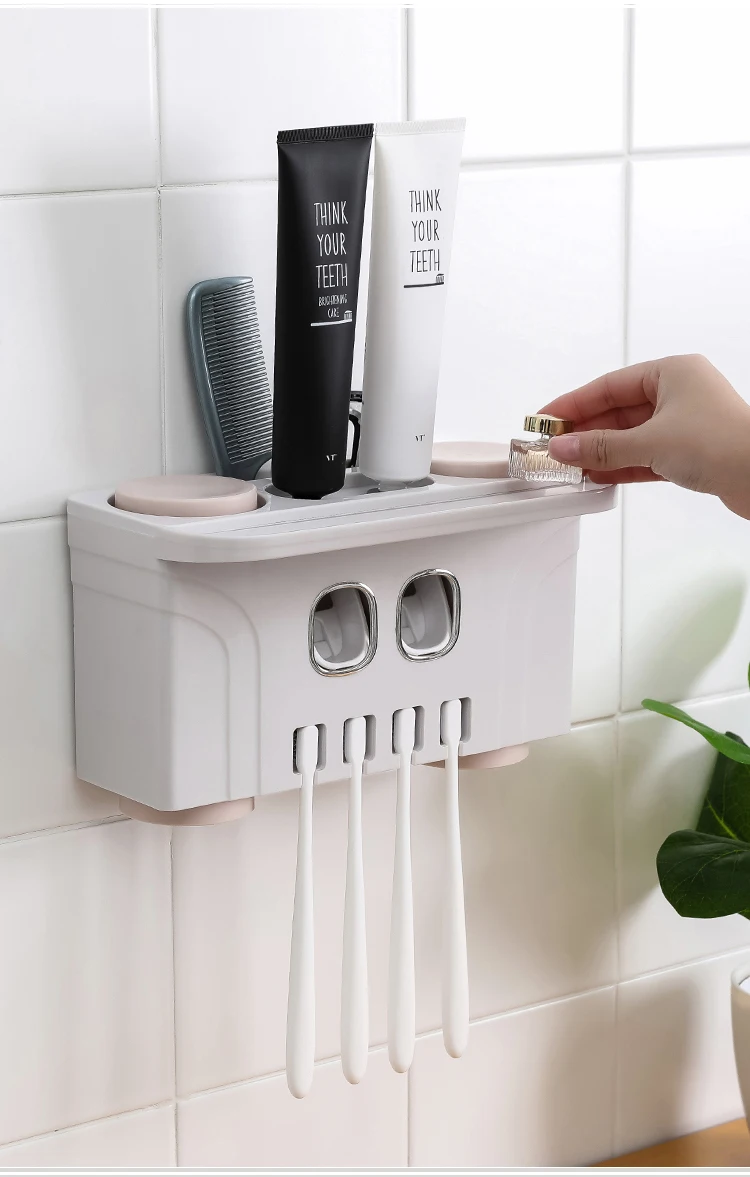 ABS ванная комната автоматический диспенсер для зубной пасты полки для хранения Бритва для зубных щеток гребень стойки держатель полки организации аксессуары