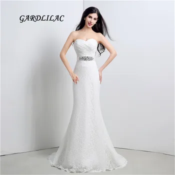 

100% Real In Stock Elegant Sweetheart 2019 Mermaid Wedding Dresses Crystal belt Bridal Gowns Robe de mariage