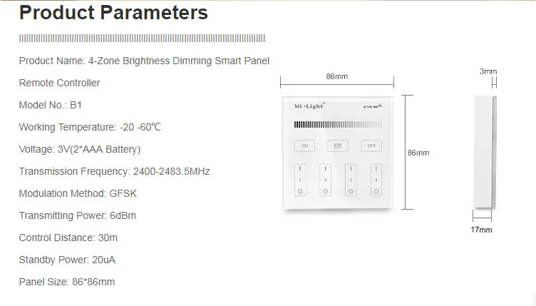 Светильник mi 4-Zone Smart Touch panel контроллер яркости Dim mi ng B1 B2 B3 B4 DIM/RGBW/RGB+ CCT для светодиодной ленты/панельный светильник/лампы