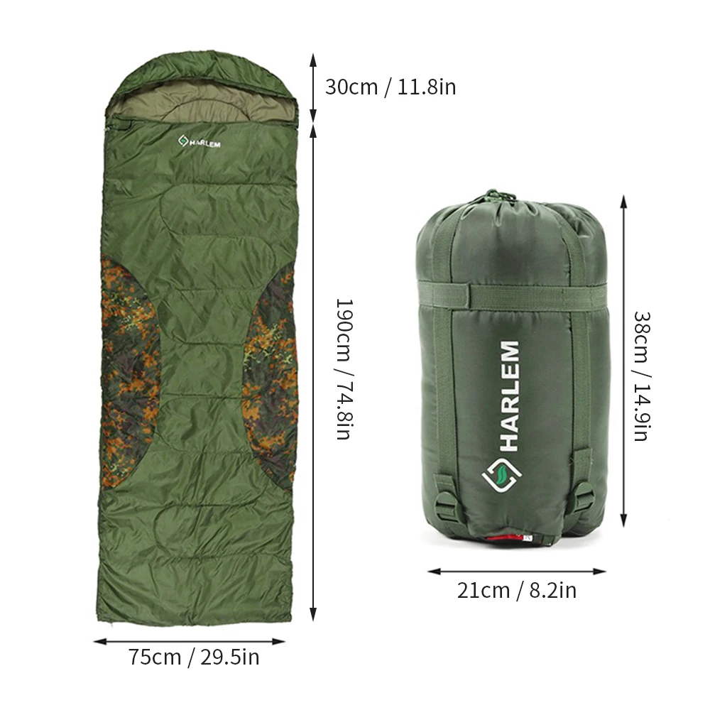 Envelope Sleeping Bag Warmth Insulation Sleeping Bag Zippered Sleeping Sack Outdoor Camping Climbing Bag Equipment