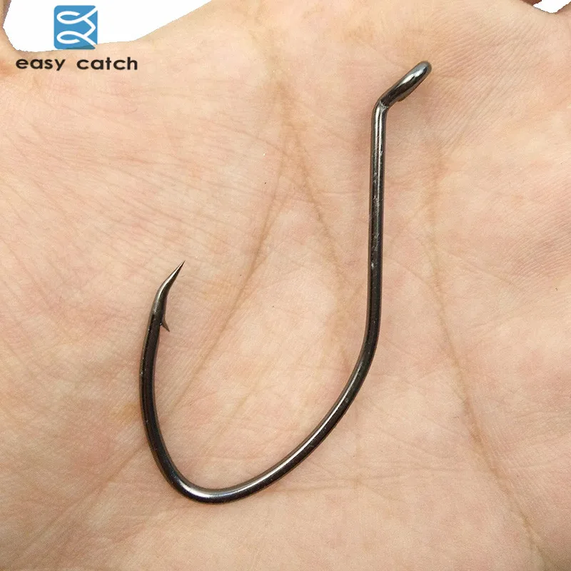 Easy Catch 100pcs 8832 High Carbon Steel Fishing Hooks Black