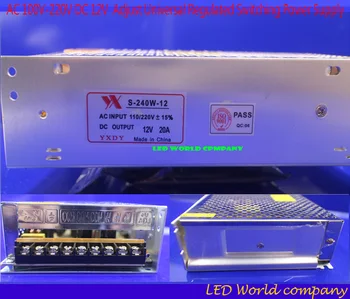 

free shipping Factory Directly Sell AC110V-220V TO DC 12V /20A 240W W Switch Power Supply Driver Adapter LED Strip Light