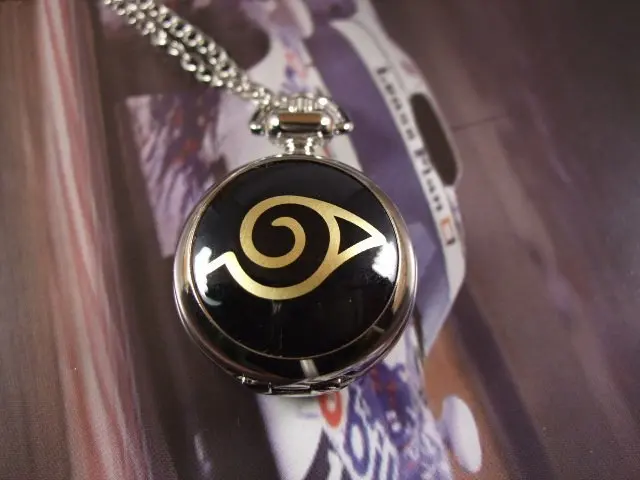 

2015Free shipping hot sale wholesale ladies mens New Hot Golden Naruto Logo Silver Pocket Watch Necklace Chain wp508