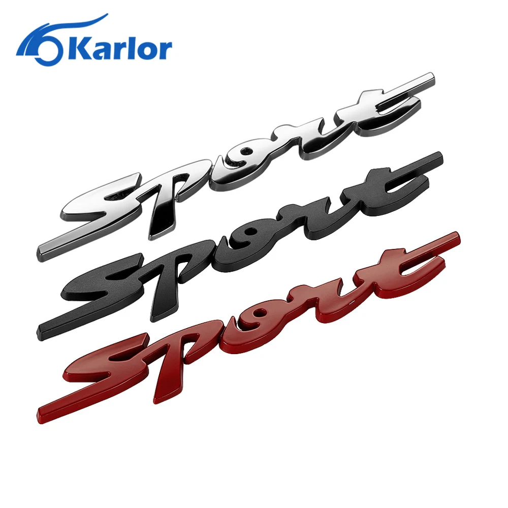 Sport Chrome Emblem Car Badge Sticker Racing Front Door Side 3D Logo