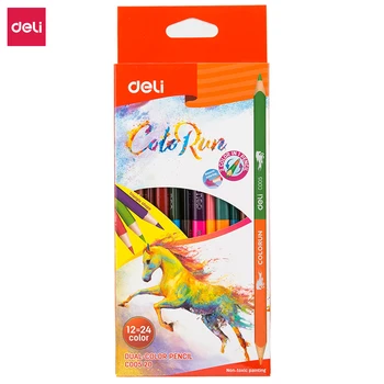 

Deli EC00520 School Dual Color Pencil - 12PCS/PACK - 24 Color Student Coloring