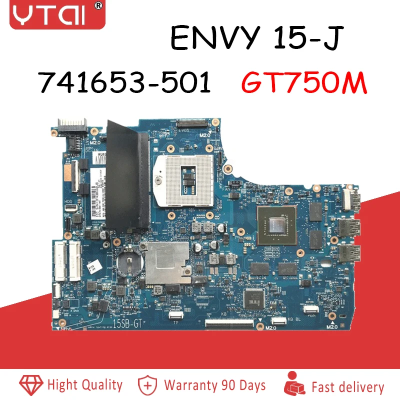 

15-J Motherboard 741653-501 For HP Envy 15-J105TX 15-J Laptop Motherboard 741653-501 PGA947 DDR3 HM86 GT750M 100% Fully Tested