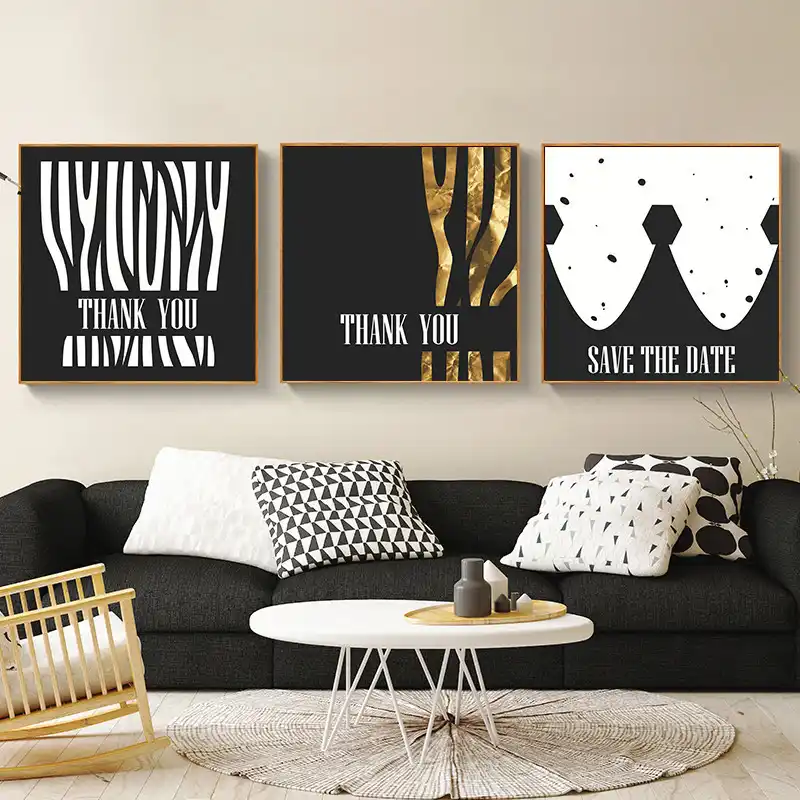 Black Gold Style Nordic Canvas Painting Poster Home Decor An Crown Black Gold Style Nordic Canvas Painting