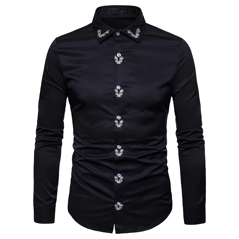 

New Style Men Shirts Fashion England Slim Trend Long-sleeve Shirts Casual Solid Color Shirt Men's Clothing for Spring Autumn 2XL