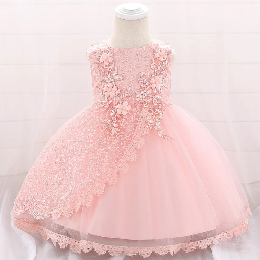 

Brand Pearls New Summer Baby Girl Dress Vestido Infantil Beading Newborn Wedding Clothes For Birthday Party Dresses 3-24 Months