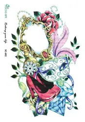 Rocoo Книги по искусству красочные маски Водонепроницаемый поддельные татуировки Тати для Для мужчин Для женщин тела Книги по искусству