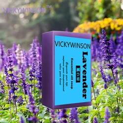 VICKYWINSON Lavender Oil Handmade Soap Whitening Skin Lightening Hair Soap Body Face Acne Treatments Shrink Pores PRO Skin Care VICKYWINSON Lavender Oil Handmade Soap Whitening Skin Lightening Hair Soap Body Face Acne Treatments Shrink Pores PRO Skin Care