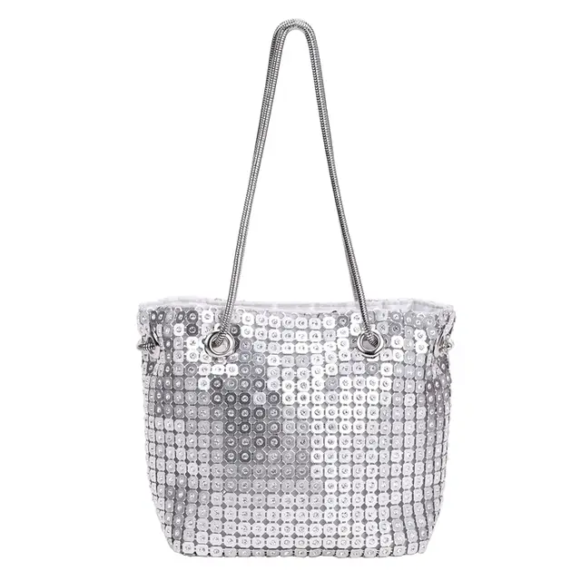 Women S Sequins Evening Bag Dazzling Silver Crystal Tassel Sequins Evening Bag Dazzling Silver