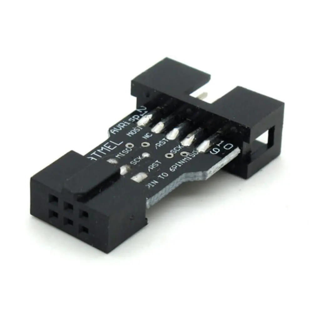 Плата адаптера с 10 Pin на 6 M/F для AVRISP USBASP STK500 Black | Электронные компоненты и