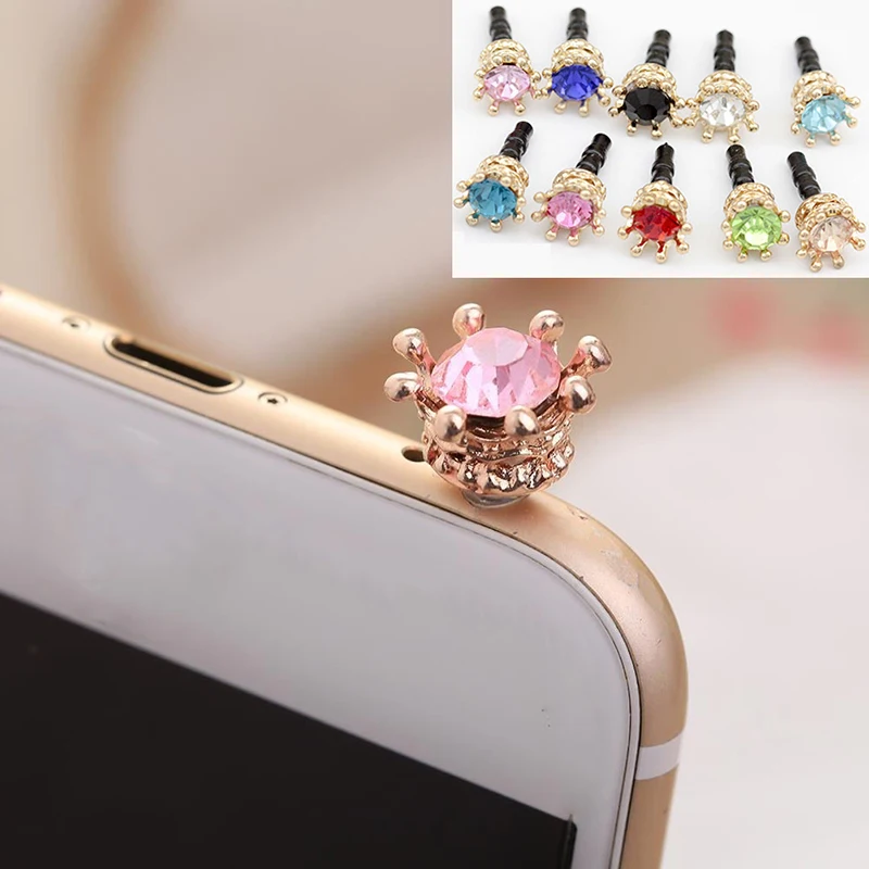 HTB174cBQFYqK1RjSZLeq6zXppXaC image HTB174cBQFYqK1RjSZLeq6zXppXaC Mobile Phone Dust Plug Rhinestones Crown Anti dust Plug Diamond Pendant Sweet Cell Phone Accessories Charge Port Plug For iphone
