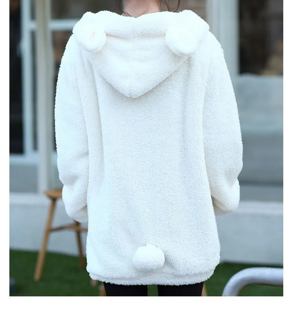 ZOGAA 2019 New Spring Korean Version of The Little Bear Bunny with Ears and Tail Cartoon Plush Pink Cute Gothic Jacket ZOGAA 2019 New Spring Korean Version of The Little Bear Bunny with Ears and Tail Cartoon Plush Pink Cute Gothic Jacket
