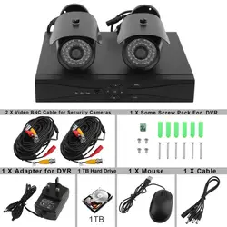 Всепогодный 2 шт. 960 P Камеры Скрытого видеонаблюдения DVR с 1 ТБ жесткий диск охранных HD наблюдения Системы видео HDMI 1080N великобритания Plug