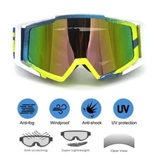 Motocross gafas de sol de gafas de bicicleta Cruz Flexible gafas UV tintadas gafas de esquí de vidrio Vintage Retro gafas