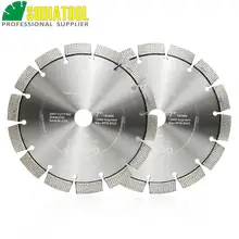 Cheap SHDIATOOL 2pcs 7inch/180mm Laser Welded Arrayed Diamond Blade Cutting Disc Saw Blade Hard Material Diamond Wheel Bore 22.23MM