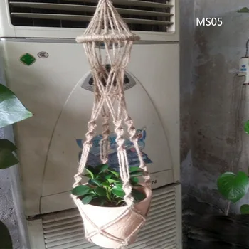 

Macrame Plant Hanging Baskets Flower Pot Hanger Holder Vintage Knotted Jute Rope Hemp Hanger Holders Home Garden Balcony Decor