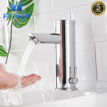 

FYPARF NEW Hot Cold Mixer Automatic Hand Touch Tap Hot Cold Mixer Battery Power Free Sensor Faucet Bathroom Sink,Free Shipping