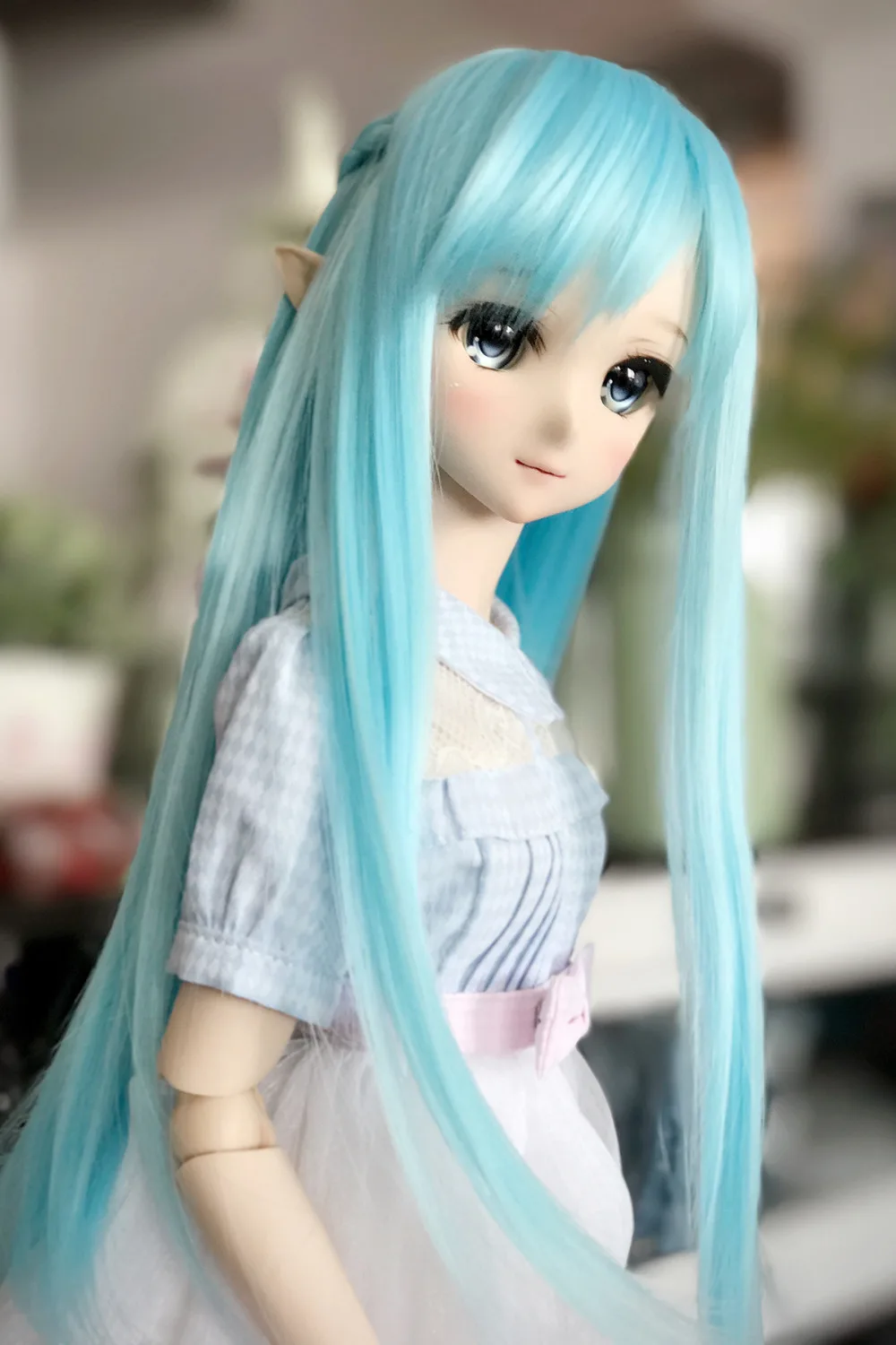 Косплей 22-23 см Sword Art Online Yuuki Asuna Cos синий парик 1/3 BJD SD DD кукольный парик