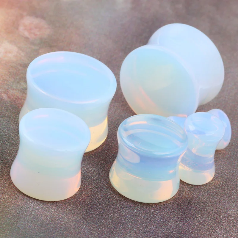 Solid OPAL Precious Stone ORGANIC EAR PLUGS/TUNNEL Body Piercing