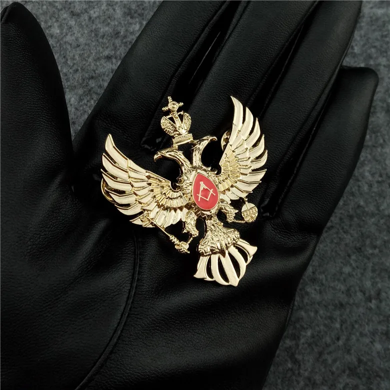 

Free Shipping Russian Freemasonry Badge,Double Headed Eagle Breastpin