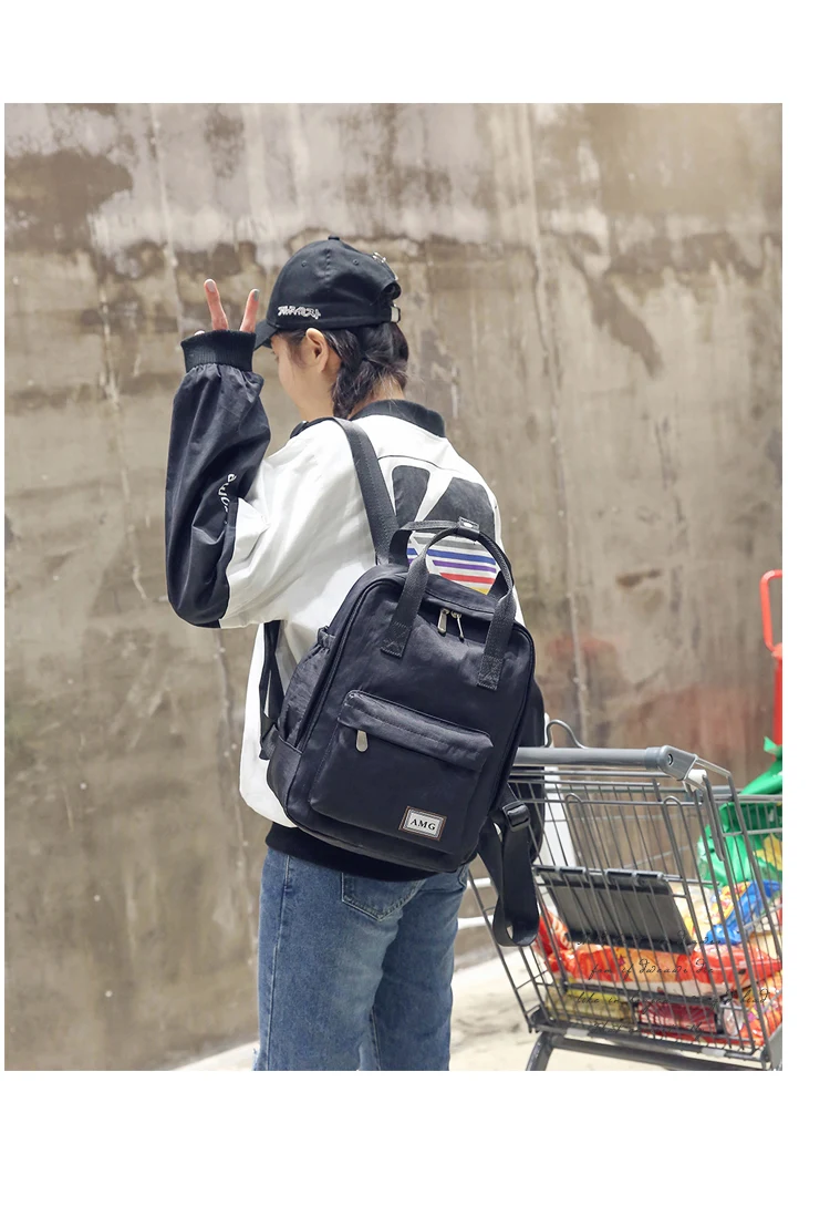 Harajuku минималистичный водонепроницаемый холщовый рюкзак маленький женский корейский студенческий рюкзак для путешествий