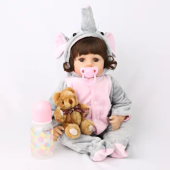 

NPK 45cm Silicone Reborn Sleeping Baby Doll Kids Playmate Gift adorable mini doll Soft Toys for Bouquets Doll baby reborn Toys