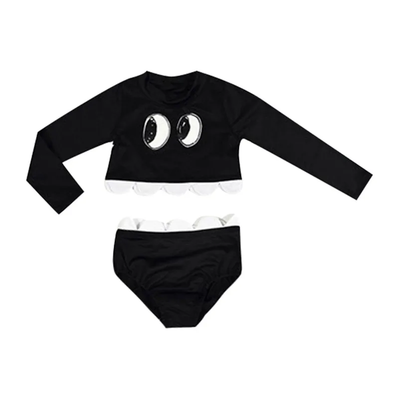 Children's swimsuit 2019 summer new Toddler Kid Baby Girls Long Sleeve Cartoon Pool Beach Swimsuits Swimwear Sets  #4M07 (5)