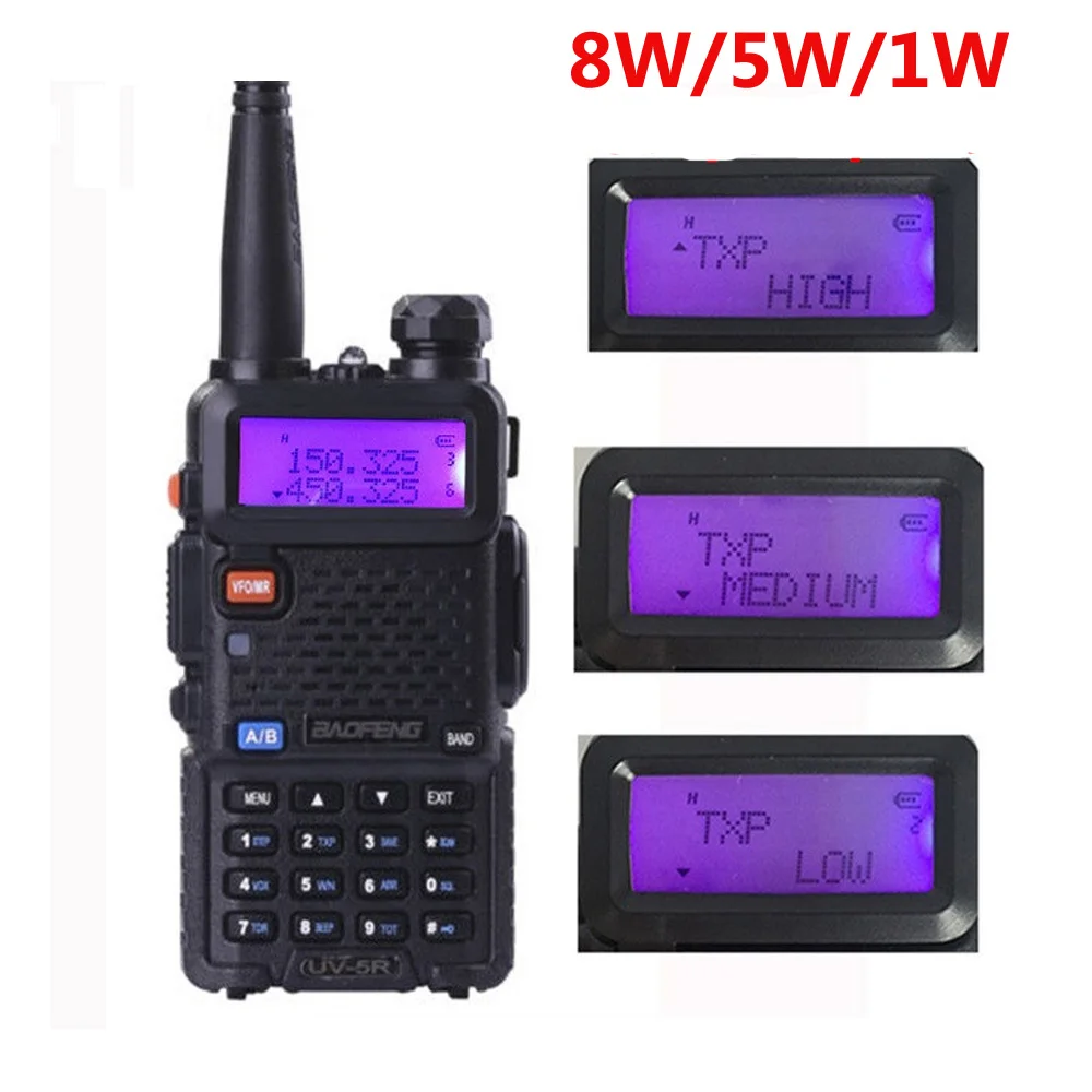 Мощная портативная рация BaoFeng UV-5R 8W 2 шт. двухсторонняя радиосвязь дальность 400-520