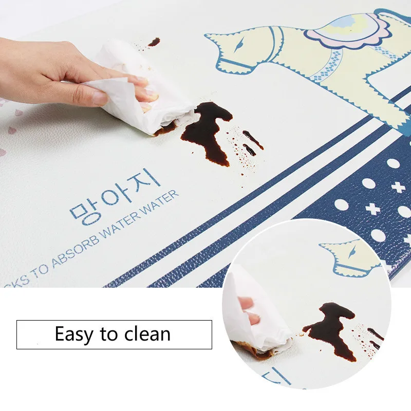 Cross-border ins kitchen mat carpet Nordic leather mat oil-proof waterproof bedroom long domestic massage pvc mat
